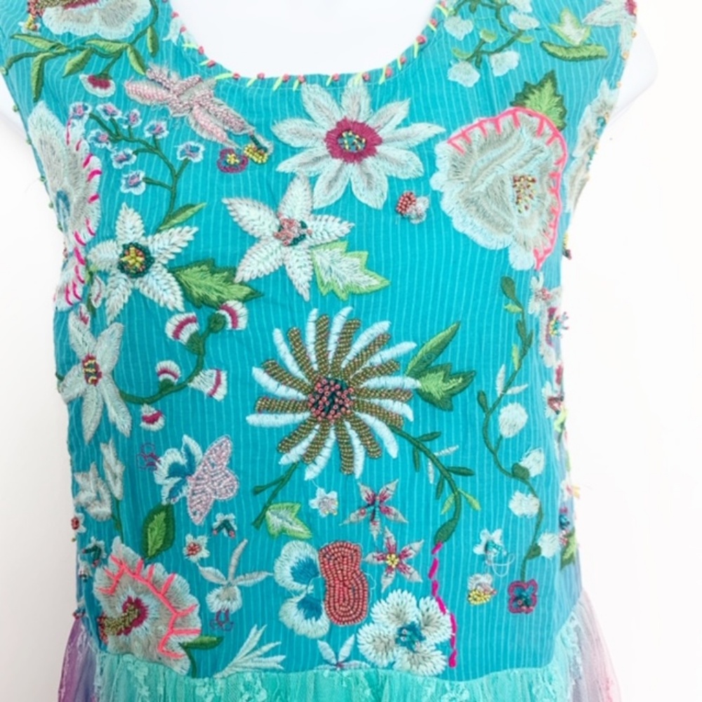 Antica Sartoria Lace, Beads, Embroidery Boho Dress - Picture 4 of 8